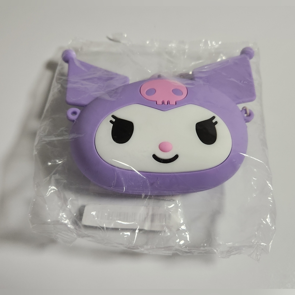 Purple Kuromi Silicone Bag Purse With Pink Skull Sanrio Hello Kitty and Friends